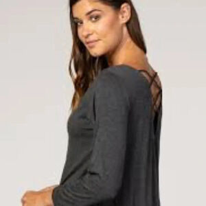 New*Pinkblush‎ Ribbed Charcoal Grey Sweater